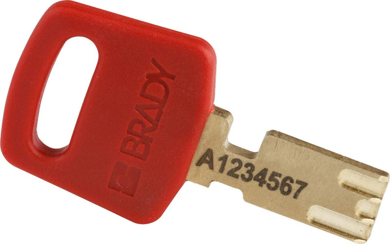 Brady SafeKey Lockout Padlock - Aluminum - Red - 1.5" Steel Shackle Vertical Clearance - Keyed Different