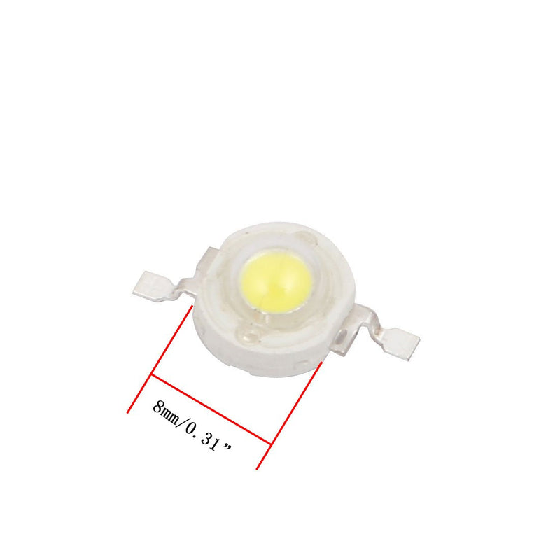 Xiaoyztan 100 Pcs White Light LED Bead Chips DC 3.0-3.2V 280mA 1W Emitting Diodes LED Emitters (White Light)