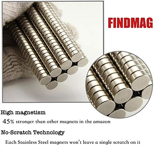 FINDMAG 30 Pcs 10 x 2 mm Premium Brushed Nickel Fridge Magnets, Whiteboard Magnets, Office Magnets, Dry Erase Board Magnetic pins, Refrigerator Magnets, Small Magnets, Mini Magnets, Neodymium Magnet