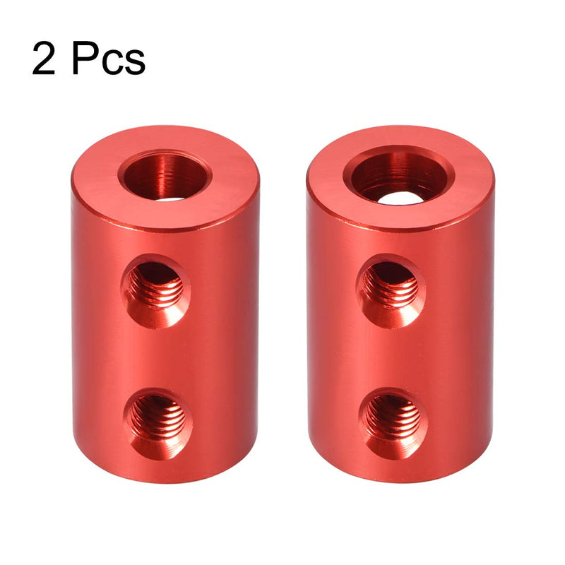 uxcell 5mm to 6mm Bore Rigid Coupling Set Screw L20XD12 Aluminum Alloy,Shaft Coupler Connector,Motor Accessories,Red,2pcs