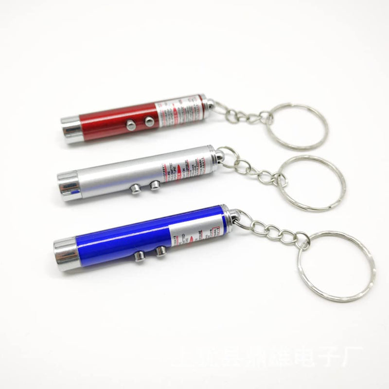Mini Cat Toys Laser Pointer Pen Keychain Flashlight Funny Dog Stick Pet Lamp White Light LED Infrared Button Electronics Included (6 Color Mix Pack, 6 Color Mix) 6 color mix Pack