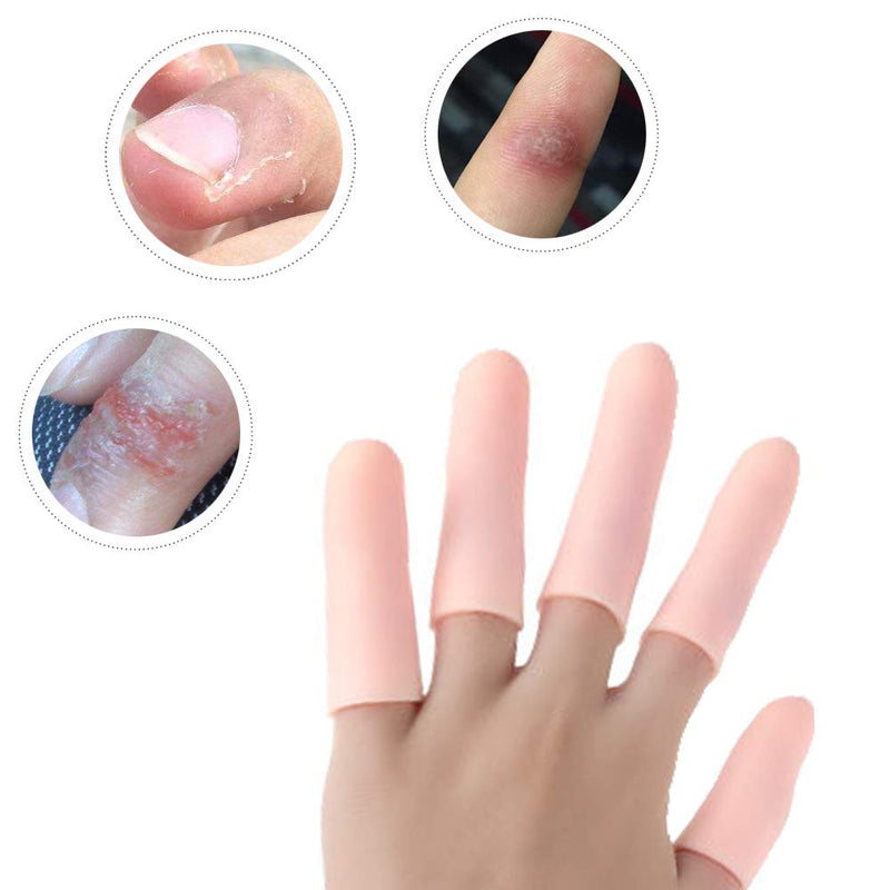 HioIoiH Silicone Finger Protectors(10 Pack),for Women,Finger Bandages,Gel Finger Cots & Protector,Finger Bandages Plasters,Relief from Pain of Finger Tips Cracked, Arthritis.