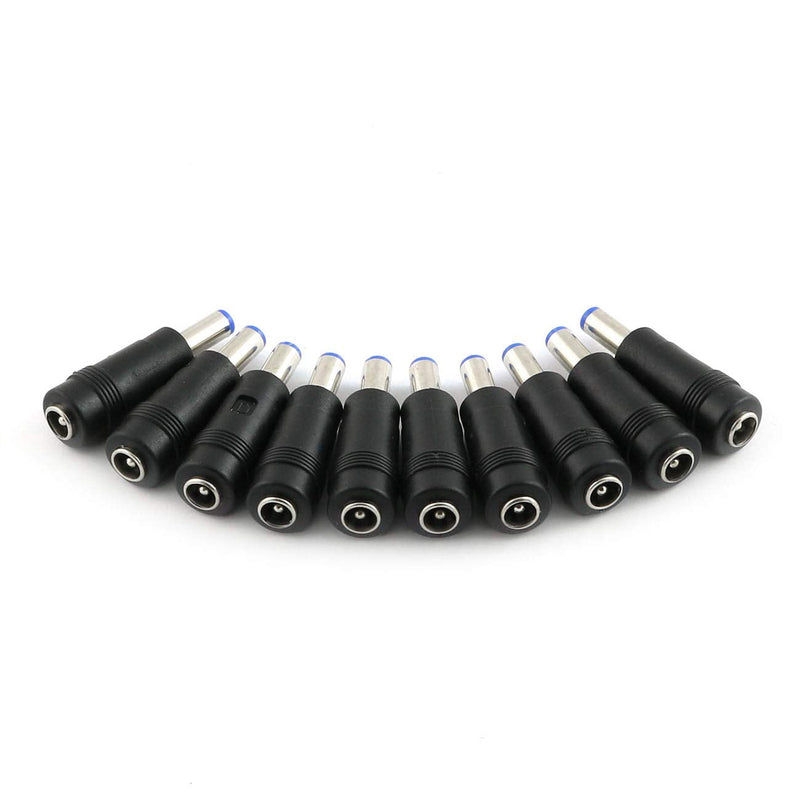 ZYAMY 10pcs DC Power Adapter 5.5x2.1mm Female Jack to 5.5x2.1mm Male Plug Electrical Socket Adapter Plug Converter BLUE