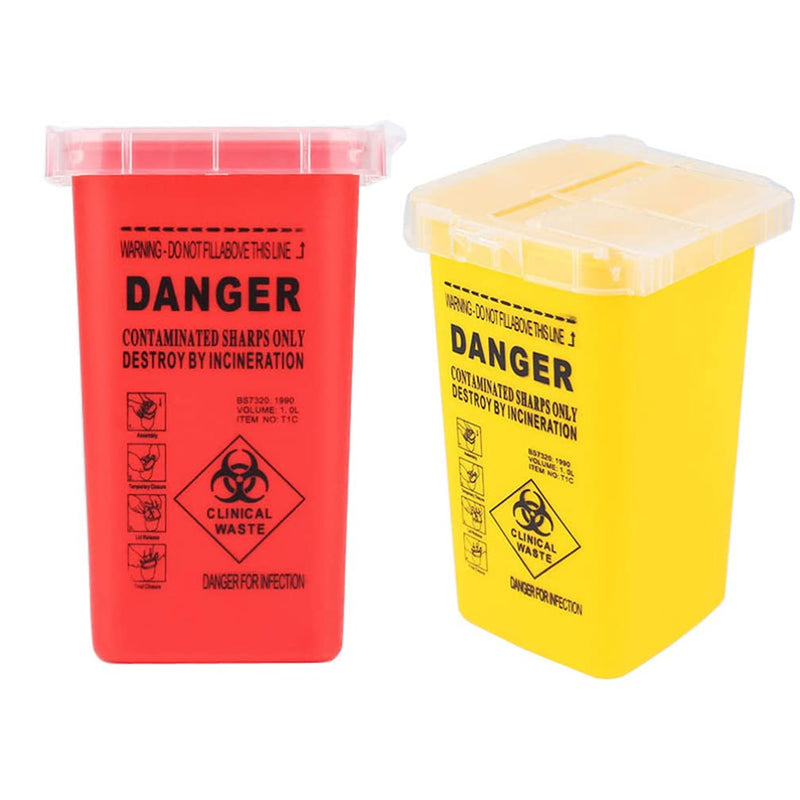 DOITOOL Container Needle Disposal Box Tattoo Medical Disposal Container Sharps Container Waste Box for Tattoo Supplies Yellow