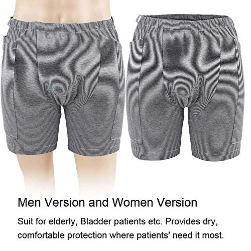 Urine Bag Pants, Double Pocket Design Washable Breathable Cotton Incontinence Panties Fit With 2000ml Urine Bag for The Old Aged Easy Walking(Not Including Urine Bag)(L-Male) Large (Pack of 1) Male