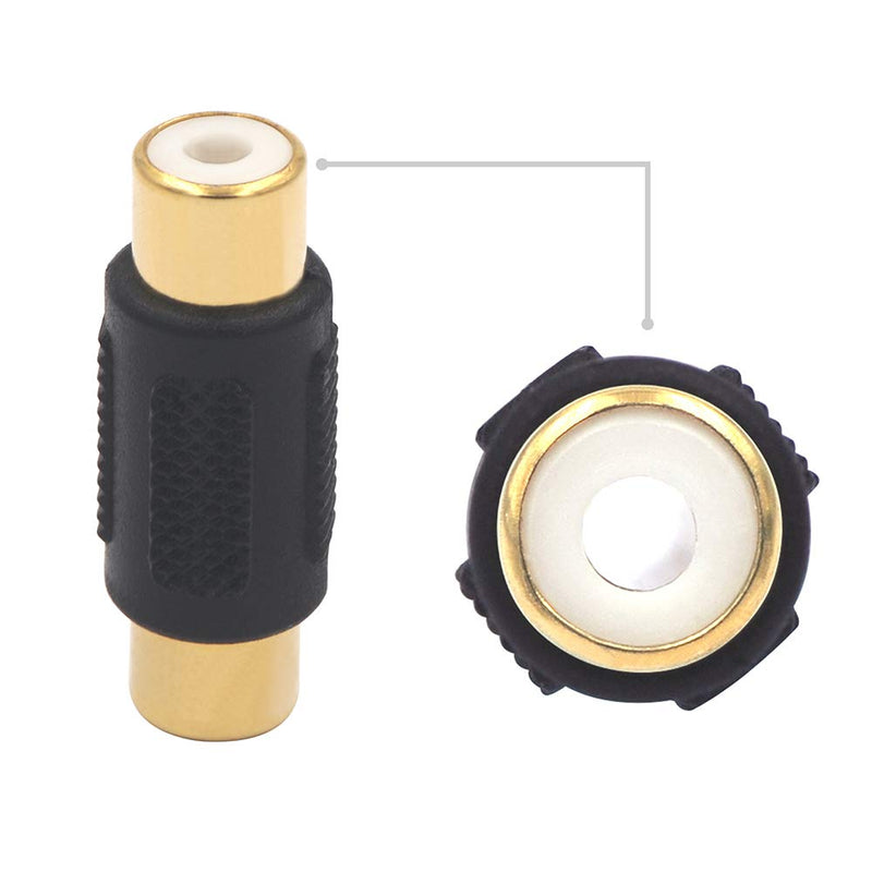 VCE 6-Pack Gold Plated RCA Female to RCA Female Coupler,Compatible with Phono,Speaker,RCA Cable,Amplifier