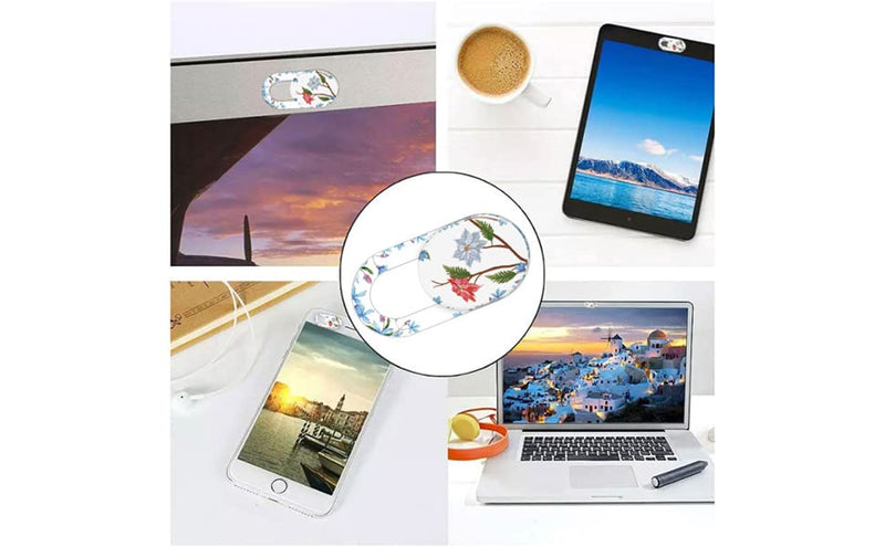 Laptop Camera Cover Slide Cute Flower 8 Pack, Webcam Cover Slide Phone Camera Cover, Ultra-Thin Computer Camera Cover Slide Blocker Slider Fits iPhone MacBook Laptop, Desktop, PC, Tablet