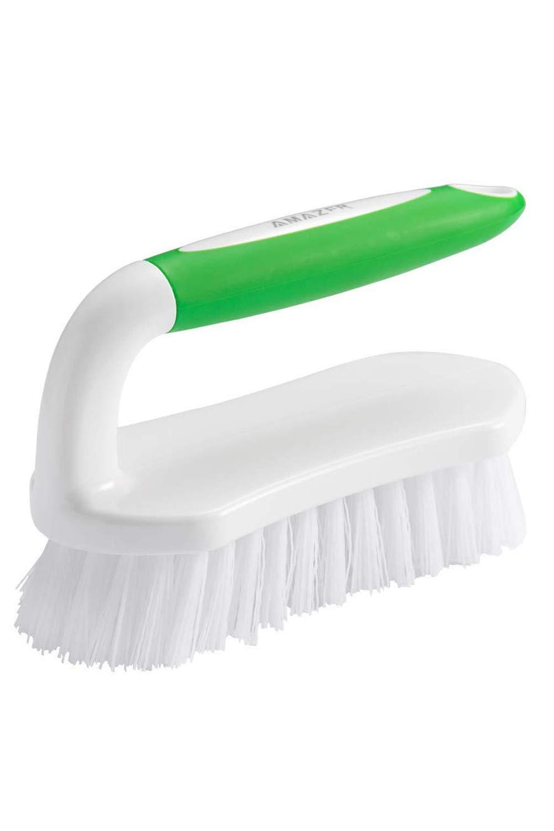 Amazer Scrub Brush Comfort Grip & Flexible Stiff Bristles Heavy Duty for Bathroom Shower Sink Carpet Floor - Pack of 2 (Blue+Green) Blue+green
