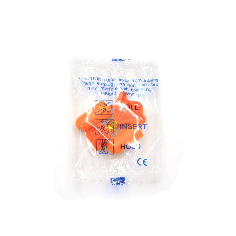 Foam Corded Ear Plugs 20 Pair - Soft NRR 32dB Noise Cancelling Sound Blocking Disposable Orange for Sleeping Snoring Studying Noise Hearing Protection Construction Shooting Sports Mowing Woodworking 40
