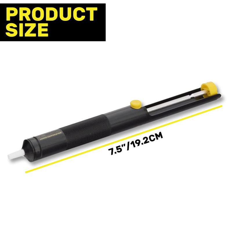 Lötzauger desoldering pump suction vacuum desoldering pump with Teflon tip 33 cm Lötzauger silicone desoldering tool (black) Black