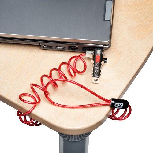 Kensington Portable Combination Cable Lock for Laptops and Other Devices - Red (K64671AM)