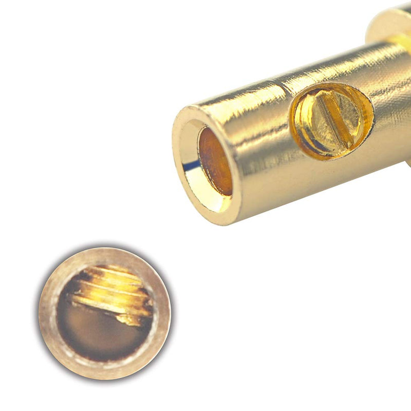 VCELINK 4mm Speaker Banana Plugs-Open Screw Type,24K Gold Plated Brass Speaker Wire Banana Plugs Connectors (5 pair/10 pcs)