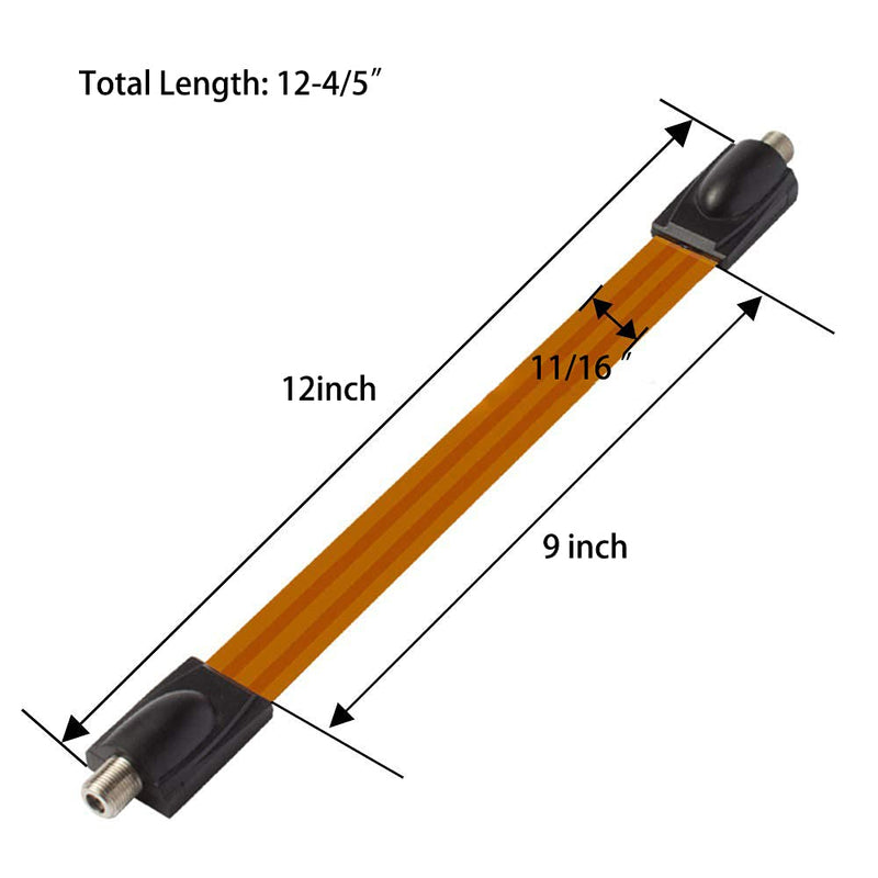 Flat Coaxial RG6 F Type Jumper Cable for Windows and Doors Coax Cable Compatible with TV Antenna 1 Pack 1 pcs