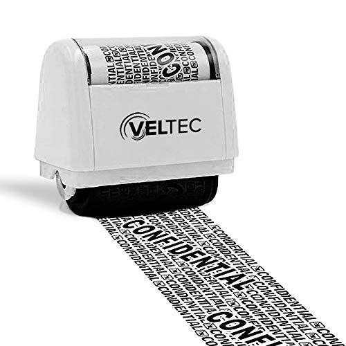 Veltec Identity Protection Address Blocker Anti-Theft Roller Guard Stamp Wide 3 Pack Refills (White) White