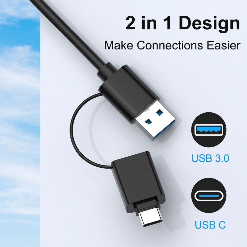 USB C USB3.0 Multi Card Reader, SD/TF/CF/Micro SD/XD/MS 7 in 1 Memory Card Reader/Adapter/Hub for SD SDXC SDHC CF CFI TF Micro SD Micro SDXC Micro SDHC MS MMC UHS-I Cards,for Windows/Mac/Linux/Android USB A+C