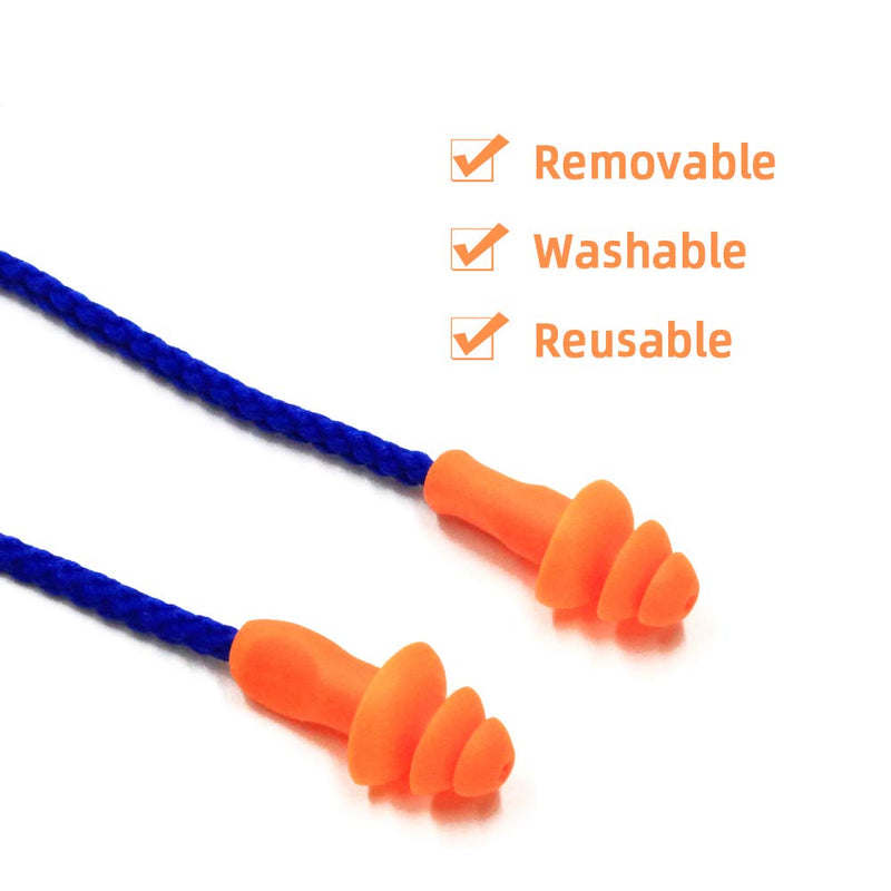 10 Pair Corded Ear Plugs for Shooting Range Ear Protection for Gun Range - Hunting Ear Plugs Individually Wrapped Shooting Ear Buds Hunting Ear Protection Hearing Protection Ear Plugs for Construction 10 Pair (Pack of 1)