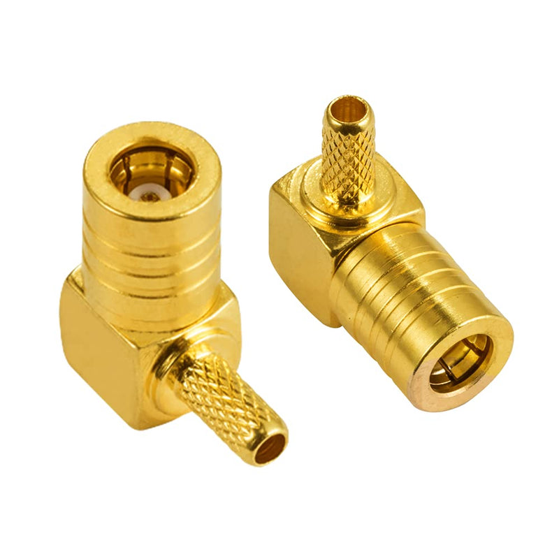 POBADY 5PCS SMB Female Crimp Connector Right Angle 90-Degree Adapter SMB RF Connector for RG174 Cable Antennas Car Digital Radios