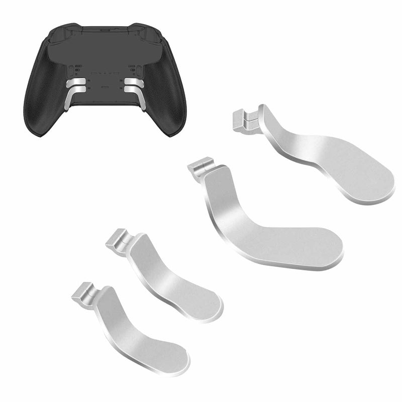 Mcbazel Metal Stainless Steel Paddles Trigger for Xbox Elite/Xbox Elite 2, Replacement Parts Accessories Kits Metal Paddles Compatible with Xbox Elite/Xbox Elite 2 Controller - 4 Pcs (Silver)
