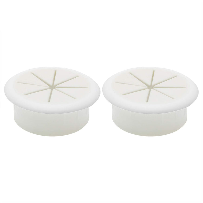 HJ Garden 2PCS 2Inch (50mm) Desk Cord Grommets Wire Cable Hole Cover for Office PC Desk Cable Cord Cover White