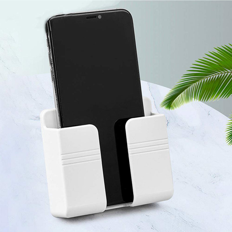 4PC Wall Mount Cell Phone Charging Holder, Black Adhesive Mobile Phone Wall Stand for Charger, Phone Holders for Shower Bed Wall