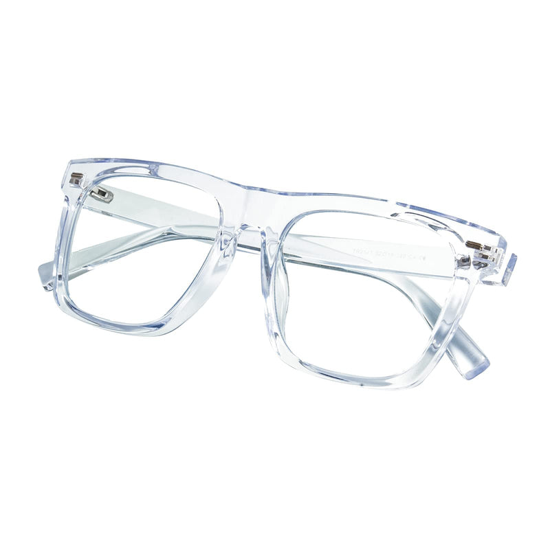 Square Blue Light Blocking Glasses Wrap Lightweight Oversized Game Read Computer Multi Colors Frame Women Men Alba Clear
