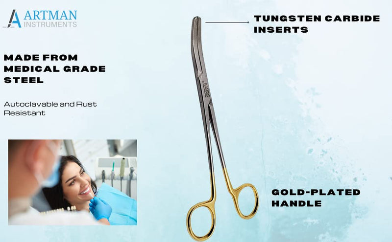 Artman Dental Crowns Gripper Temporary Crown and Bridge Remover Large Curved Forceps Dental Clamps