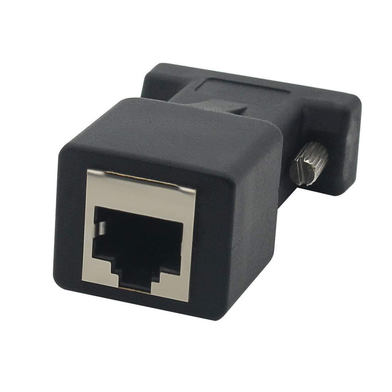 DB9 RS232 Female Port to RJ45 Female Connector Card DB9 Serial Port Extender to LAN CAT5 CAT6 RJ45 Network Ethernet Cable Adapter DB9 Female to RJ45