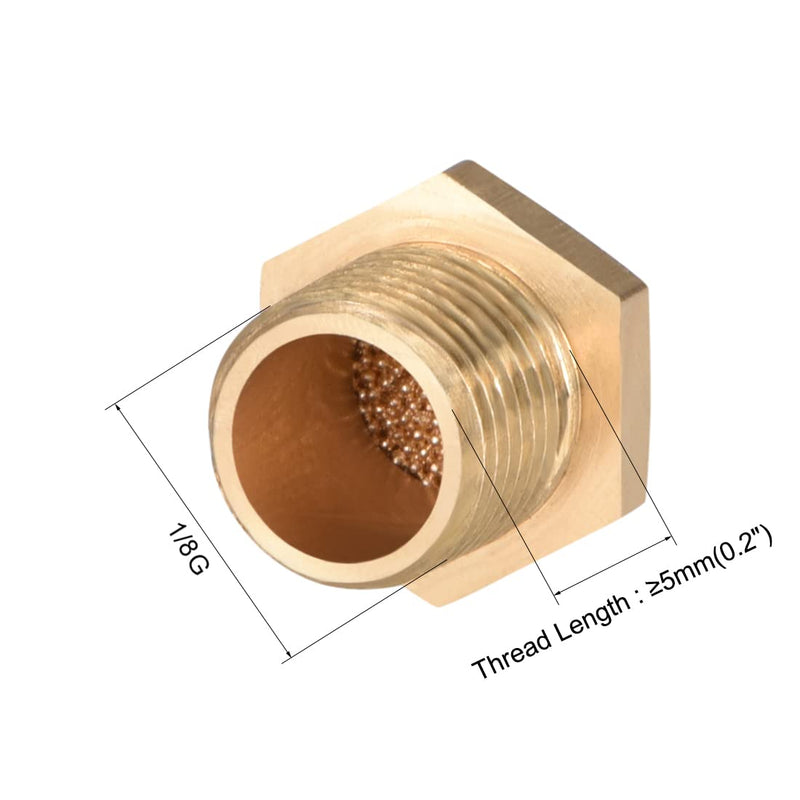 sourcing map 15pcs. Brass silencer G1/8 male thread bronze silencer body flat