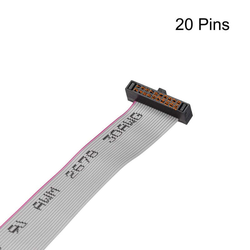 uxcell IDC Wire Flat Ribbon Cable FC/FC Female Connector A-type 20Pins 1.27mm Pitch 20cm Length