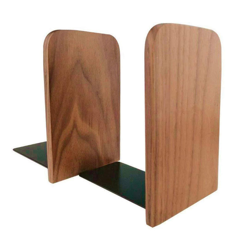 Bamber Wood Bookends, Decorative Bookends for Shelves Heavy Books, Office Book Stand, Black Walnut, H6.7 x W4.7 x L3.9 Style2