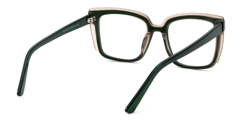 Zeelool Trendy Rectangle Glasses Frame for Women with Non-prescription Clear Lens Rosselle ZJGA566407 Zjga566407-03 Green Blue Light Blocking Lens