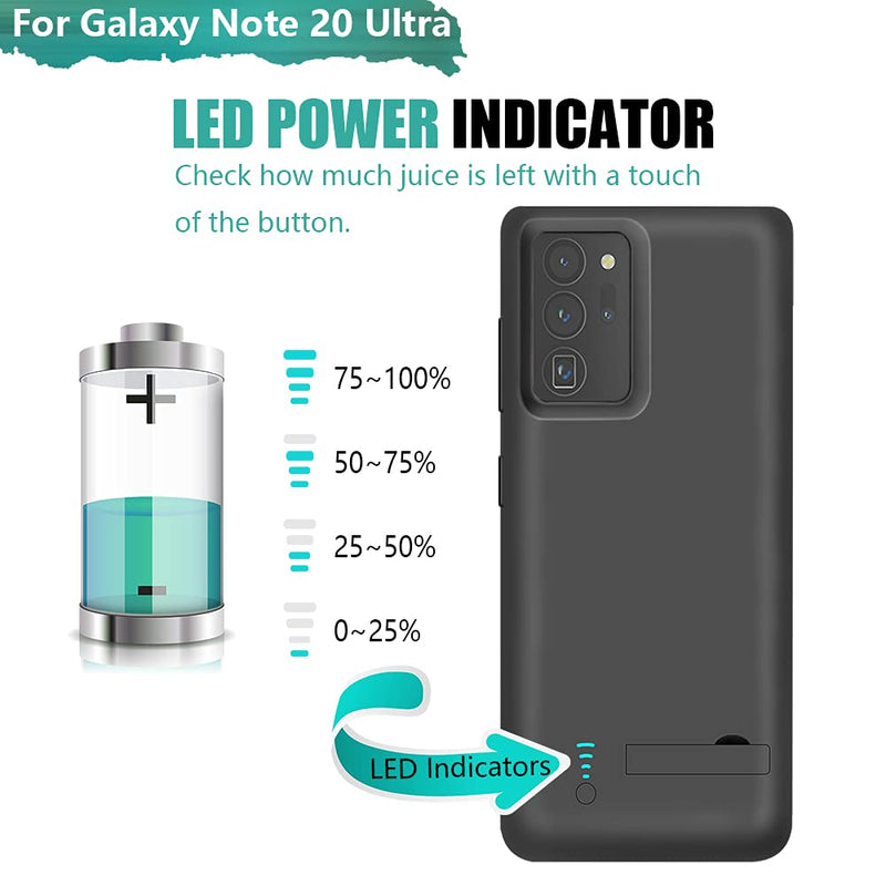 RUNSY Battery Case for Samsung Galaxy Note 20 Ultra 5G, 6000mAh Rechargeable Extended Battery Charging Case, External Battery Charger Case, Add 100% Extra Juice