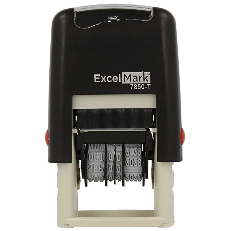 Paid - ExcelMark Self-Inking Rubber Date Stamp - Compact Size - Black Ink