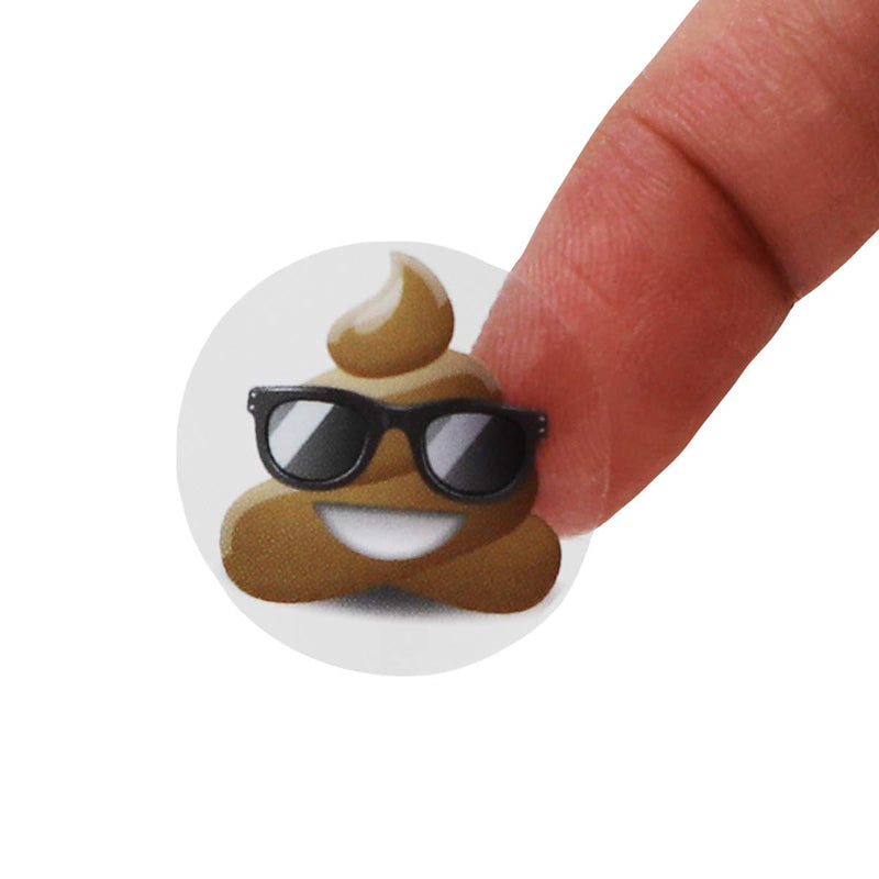 Poop Emoji Stickers 1 Inch Small Roll 50 Total Adhesive Stickers