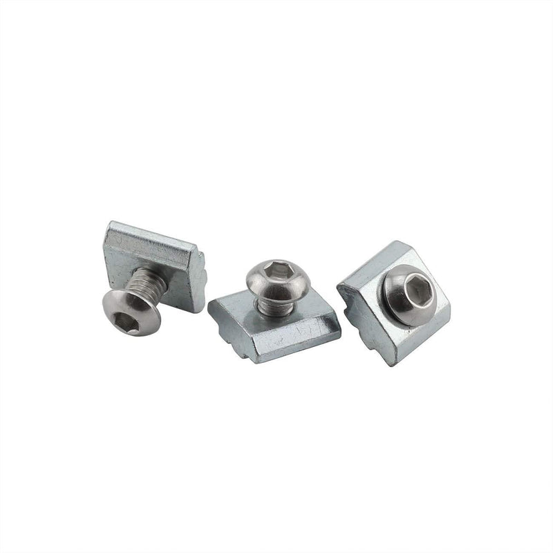 PZRT Aluminum Profile Connector Set, 4pcs 24mm x 30mm Corner Bracket,8pcs M6 Slider Nuts, 8pcs M6x10mm Hex Socket Cap Screw Bolt for 8mm Slot 30 Series Aluminum Profile 2430/Slide Nut