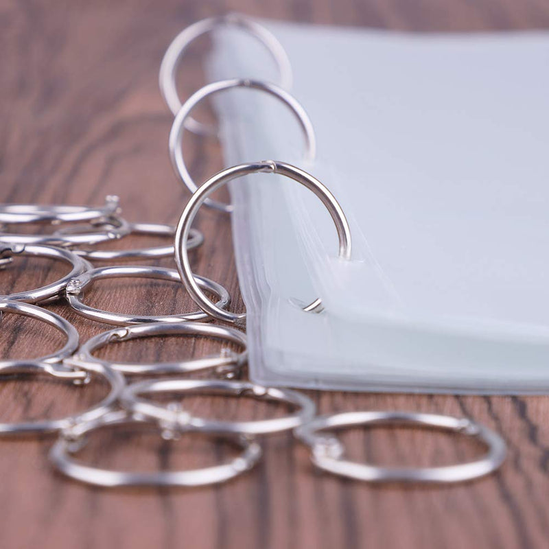 Antner 50 Pack Loose Leaf Book Binder Rings 1.2 Inch Nickel Plated Key Rings O-Ring for School Home Office 1.2 Inch/30mm