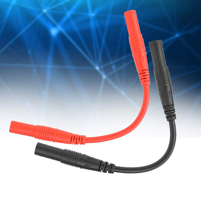 4mm Meter Test Lead Extension Female to Female Connector Silicone Wires 10cm Multimeter Leads Probes Adapter (Red and Black) Red and Black