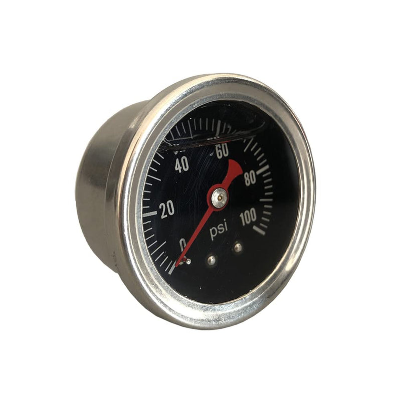 Universal Manual Inline Fuel Pressure Regulator Gauge Liquid Filled 0-100psi Oil Press Gauge 1/8" NPT