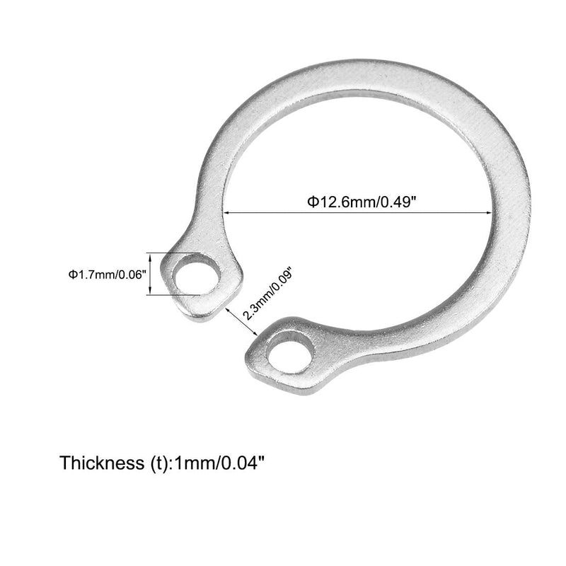 uxcell 16mm External Circlips C-Clip Retaining Shaft Snap Rings 304 Stainless Steel 50pcs