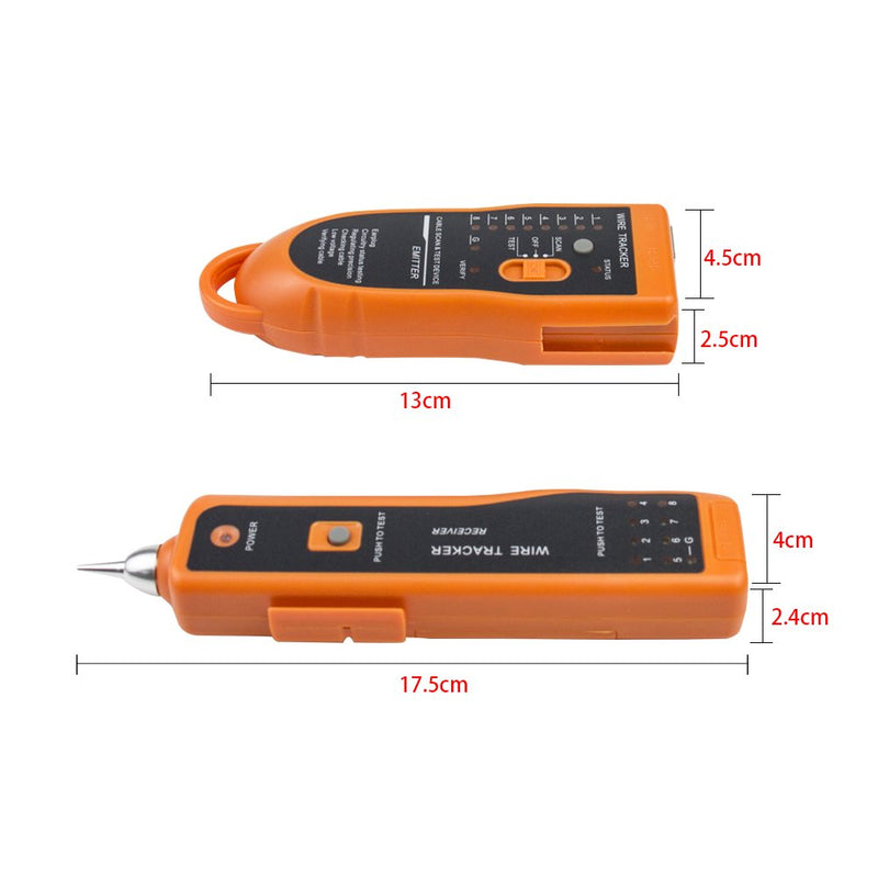 Ethernet Network Toner RJ11 RJ45 Network Cable Tester Lan Tracker Wire Finder Cat5 Cat6 with 2 Network Wire Stripper Toolkit Orange