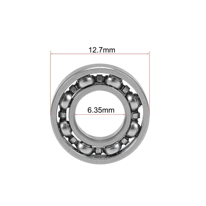 uxcell R188 Deep Groove Ball Bearing 1/4"x1/2"x1/8" Open Type Z2 Lever Bearings 2pcs