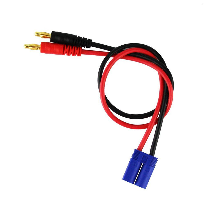OliYin 2pcs EC5 Male Connector Plug 4mm Banana Plugs Battery Charge Lead Adapter Silicone Cable 30cm 11.8inch(Pack of 2)