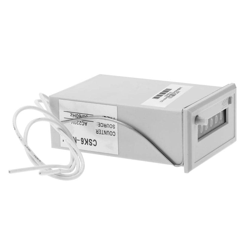 YWBL-WH Counter,Electromagnetic Counter 6 Digital Electronic Pulse Counter Totalizer CSK6-NKW (AC 220V) AC 220V