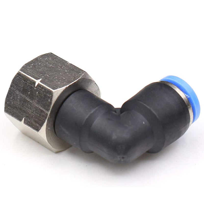 CEKER 1/4 NPT Elbow Fittings Push to Connect Air Fittings Pneumatic Air Line 6mm Od Fittings 1/4" Npt Female Push in Connectors Quick Connect Air Composite Fittings 2Packs 6MM X 1/4" FNPT 2