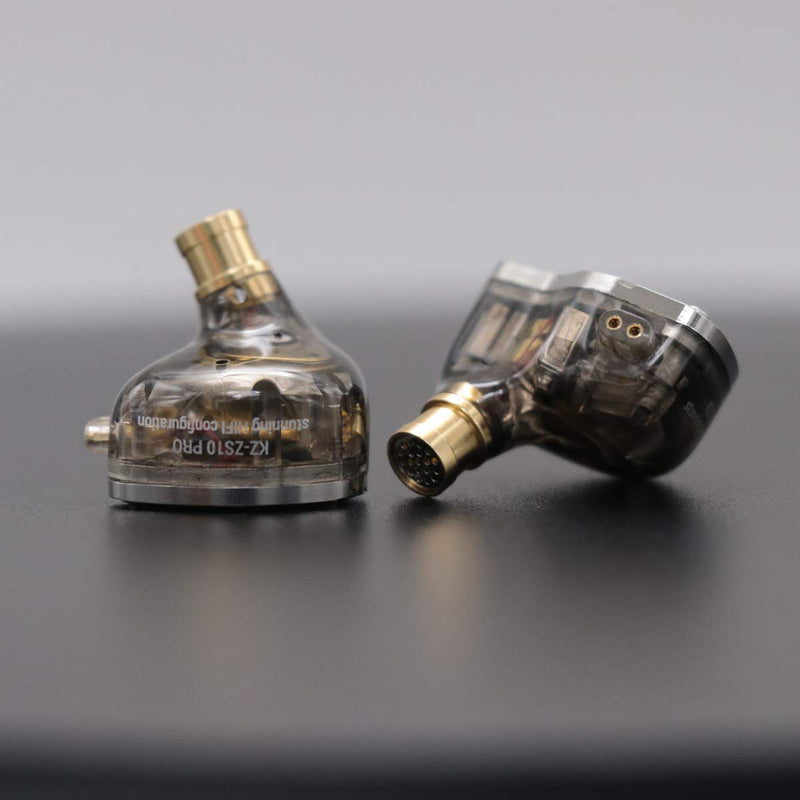 KZ ZS10 Pro 4BA+1DD 5 Driver in-Ear HiFi Metal Earphones with Stainless Steel Faceplate, 2 Pin Detachable Cable (with Mic, Black) With Mic