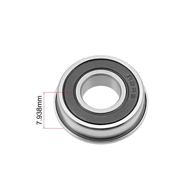 uxcell FR8-2RS Flange Ball Bearing 1/2"x1-1/8"x5/16" Shielded Chrome Bearings 2pcs