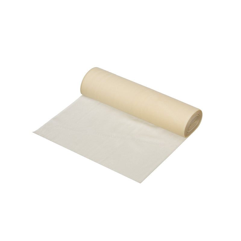 THERABAND Resistance Bands, 6 Yard Roll Professional Latex Elastic Band For Upper Body, Lower Body, & Core Exercise, Physical Therapy, Pilates, Home Workouts, & Rehab, Tan, Extra Thin Beginner Level 1