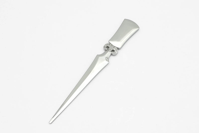 Inlay with Mother of Pearl Metal Steel Office Knife Hand Cutter Blade Envelope Letter Opener (Crane) Crane