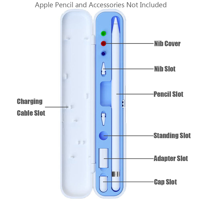 YINVA Pencil Case for Apple Pencil 2nd Generation and 1st Gen, Pencil Holder Storage Box Design for iPad Pencil Tips Accessories