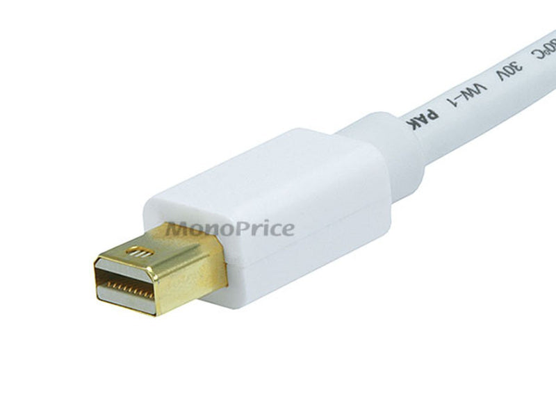 Monoprice 10FT 32AWG Mini DisplayPort to DisplayPort Cable - White 10 Feet